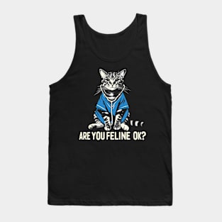 Are You Feline OK? Retro Cat Nurse Gifts Nurse Week Gifts Funny Nurse Tank Top